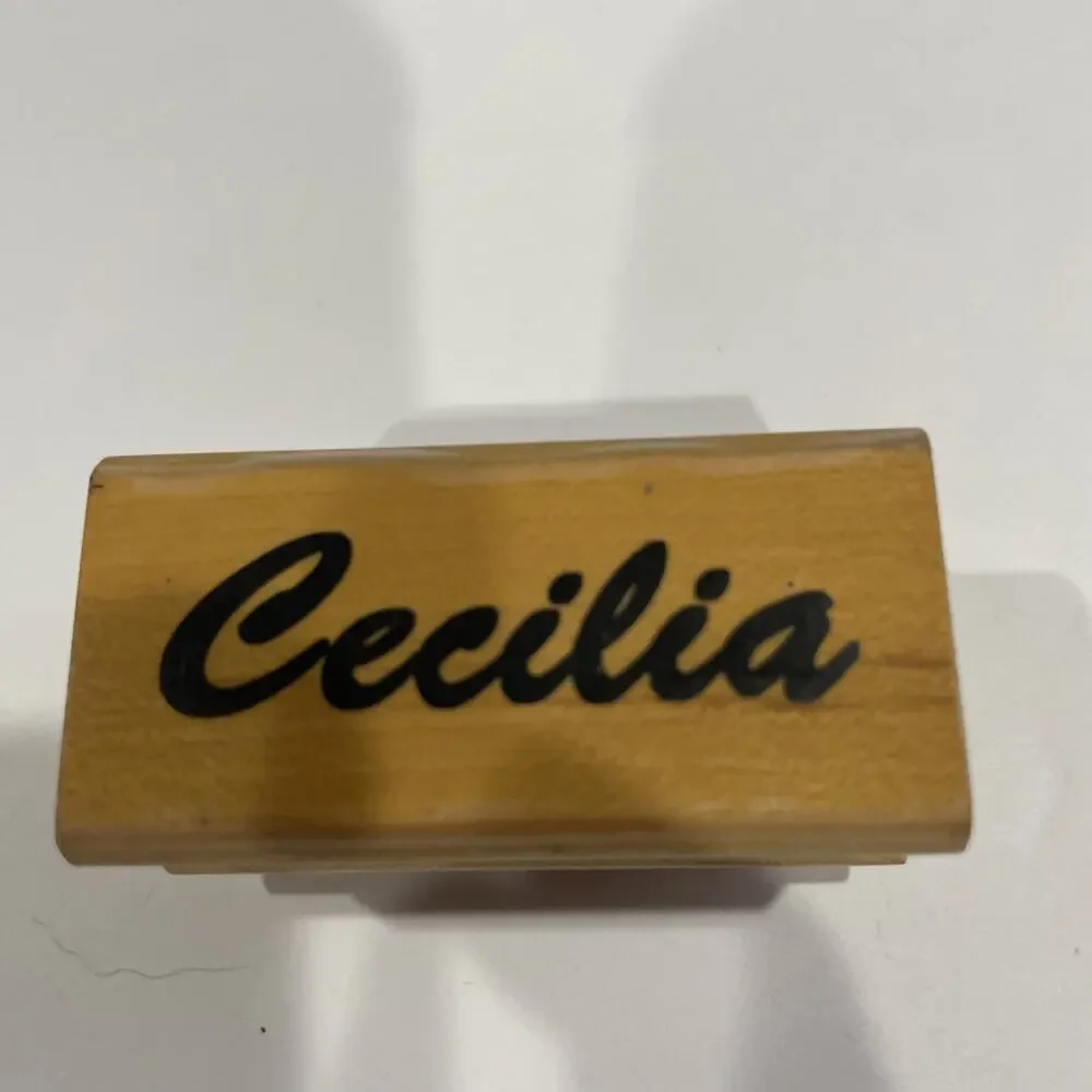 Handcrafted Stamp Cecilia Rubber Stamp Handmade Stamp